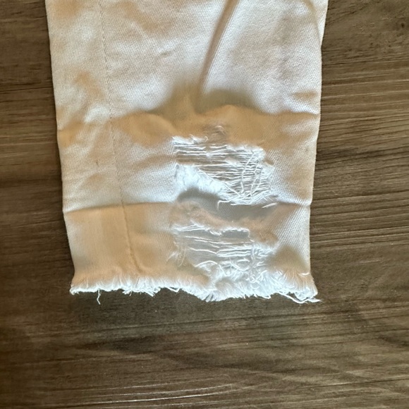 AE WHITE DISTRESSED JEANS SIZE 2 REGULAR - Picture 2 of 4